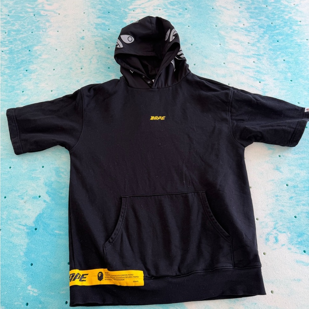 Bape Black Hoodie with Yellow Ape Logo